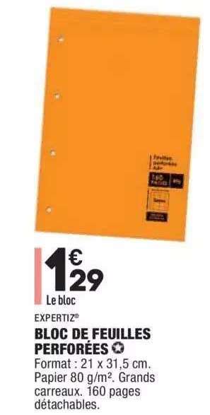 Promo Bloc De Feuilles Perfor Es Expertiz Chez Aldi Icatalogue Fr