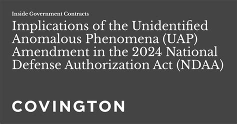 Implications Of The Unidentified Anomalous Phenomena Uap Amendment In