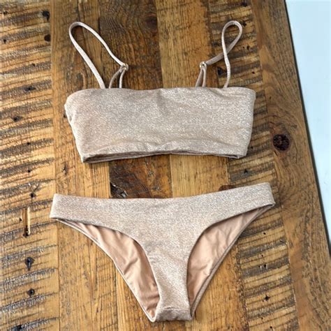 L Space Swim Lspace Sparkle Tan Bikini Set Poshmark