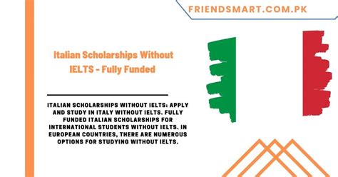 Italian Scholarships Without IELTS Fully Funded