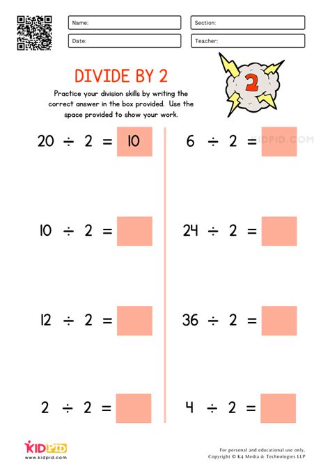 Grade 3 Math Worksheet Division Dividing By 2 Or 3 K5 Learning