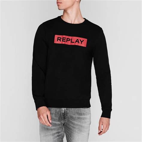Replay | Logo Sweatshirt | Men | Crew Sweaters | Flannels
