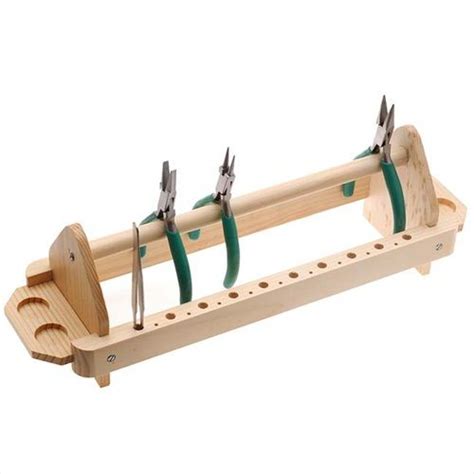 Wooden Plier And Tweezers Stand Tool Rack For Jewelers Holds 12 Pliers