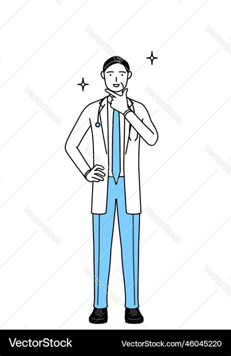 Male Doctor In White Coats With Stethoscopes Vector Image