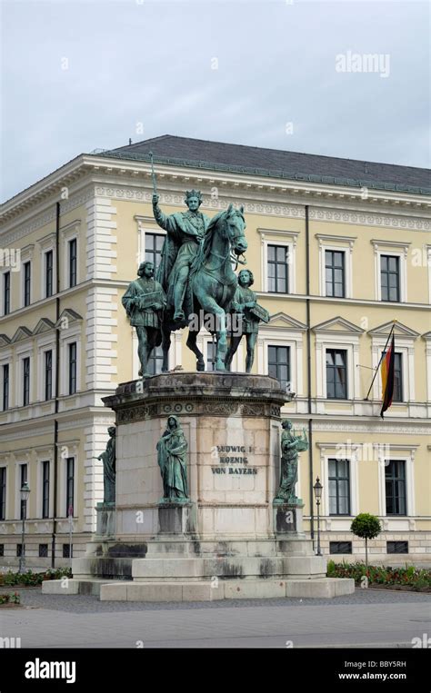 Monument Ludwig I King Of Bavaria Munich Bavaria Germany Europe