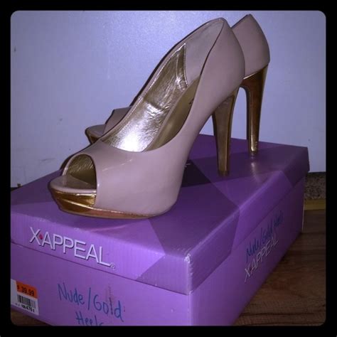 Xappeal Shoes Xappeal Nude And Gold Heels Poshmark