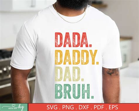 Dada Daddy Dad Bruh Svg Fathers Day Svg Vintage Dad Bruh Etsy