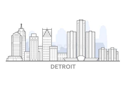 Detroit Skyline Clipart The best selection of royalty free detroit ...