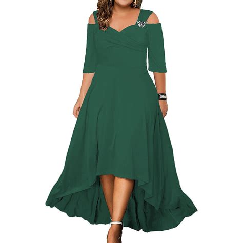 Robe Maxi Grande Taille Pour Femmes Col En V Paules D Nud Es Robe De