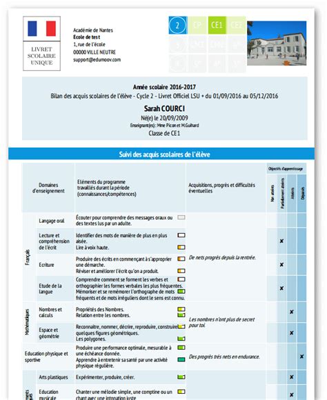 Livret Scolaire Numérique Lsu Edumoov