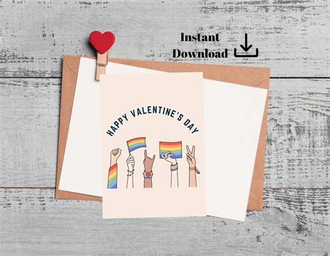 LGBTQ Happy Valentine S Day Card Gay Happy Valentine S Day Printable