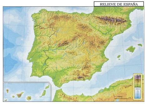 Print Map Quiz Mapa De Espa A Sociolog A Primaria Relieves De