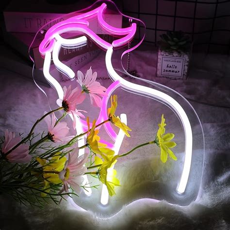 Jauemt Lady Back Neon Sign Dimmable Led Lady Neon Sign Neon Pink Sign Woman Neon