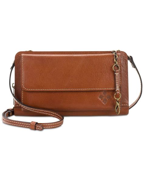 Patricia Nash Azario Smooth Leather Crossbody Organizer Wallet In Brown