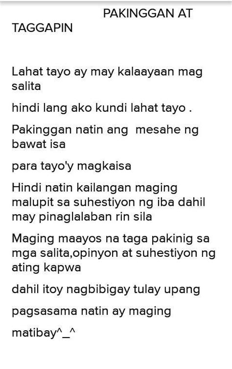 Isang Tula Tungkol Sa Pagpapakita Ng Pagpapahalaga Sa Mga Nilikha Ng