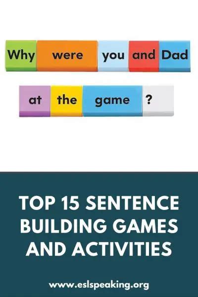 Esl Sentences Structure Games And Activities Sentence Building