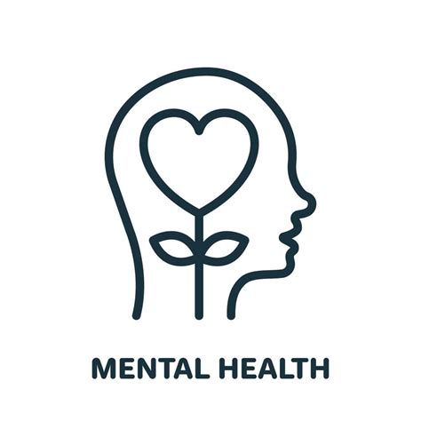 Mental Health Line Icon. Positive Mind Wellbeing Concept Linear Pictogram. Human Mental Health ...