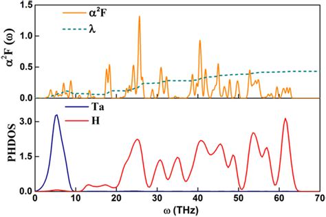 The Eliashberg phonon spectral function α²F ω upper panel and the