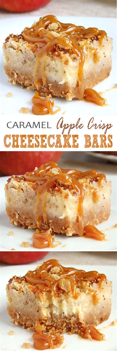 Caramel Apple Crisp Cheesecake Bars Sugar Apron