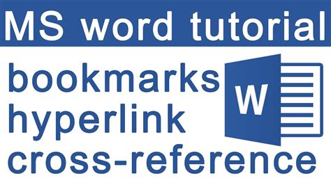 How To Create Bookmarks Hyperlink And Cross Reference In MS Word YouTube