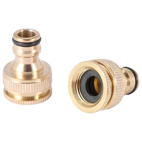 2 Pack Brass Garden Hose Hosepipe Tap Connector 1 2 Inch And 3 4 Inch 2