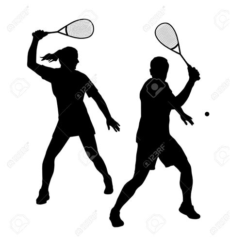 23655221 Illustration Squash Player Silhouette Stock Vector Sport