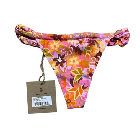 Nwt Stone Fox Swim Bijou Bikini Bottom Xs Retro Pop Floral Ebay