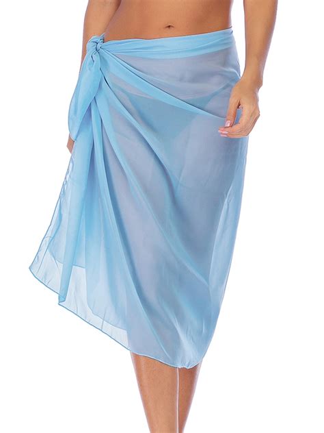 Dodoing Womens Beach Shawl Head Scarf Solid Bikini Swimwear