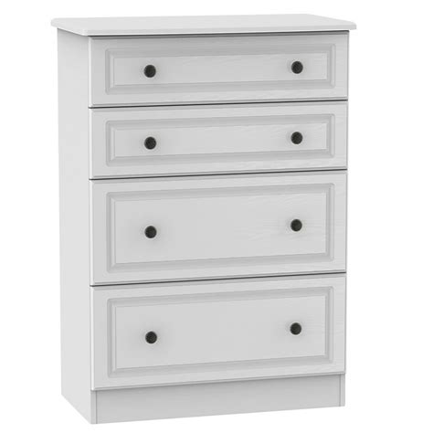 Polar Textured White 4 Drawer Ready Assembled Chest Of Drawers H 1080mm W 770mm D 410mm Diy