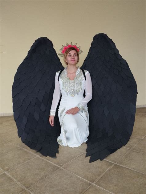 Black Angel Wings Costume Large Devil Demon Cosplay Wings for Photo ...