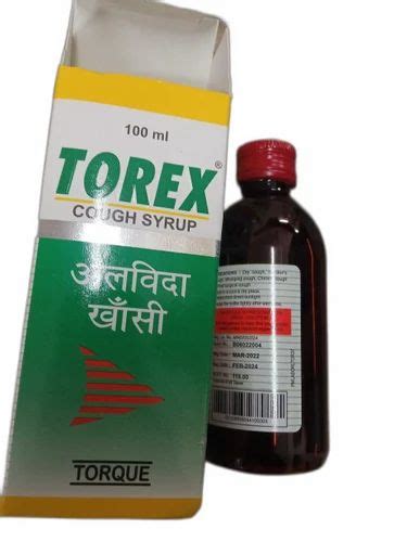 Torex Cough Syrup Bottle Size 100 Ml At Rs 55 Bottle In New Delhi Id 27206368448