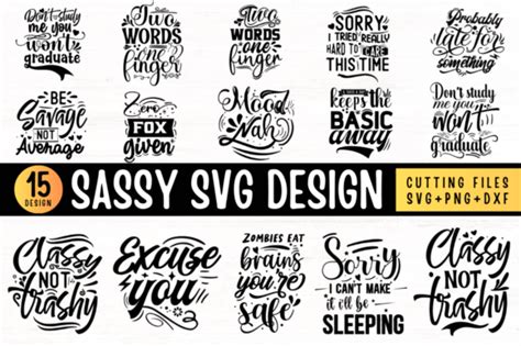 Sassy Svg Bundlesassy Quotes Svg Bundle Graphic By Tinyactionshop