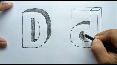 Cara Membuat Gambar Tulisan 3d Letter D Dengan Mudah Youtube