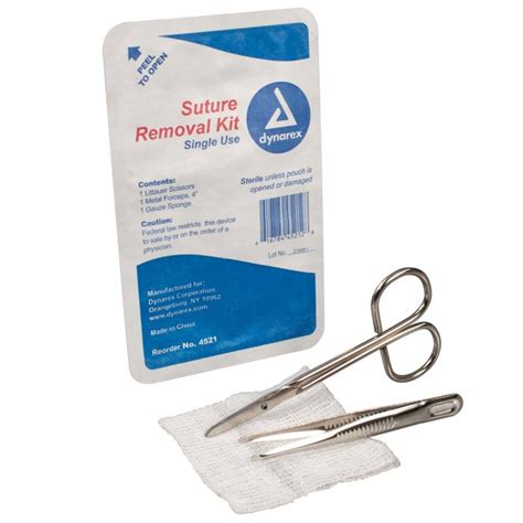 Dynarex Medical Sterile Suture Removal Kit With Removable Tyvek Lid 1