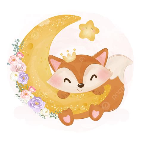 Adorable Baby Vector PNG Images Adorable Baby Fox Illustration In