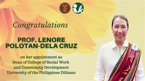 Polotan Dela Cruz Is Cswcds Th Dean University Of The Philippines