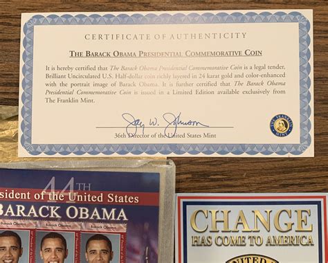 The Barak Obama Presidential Commemorative Coin With Stamps And Coa Ebay