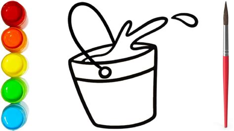 How To Draw A Bucket For Kids Drawing Painting And Coloring A