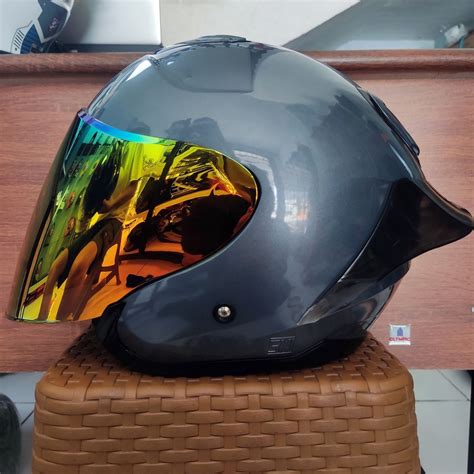 Jual Helm Kyt Kyoto Solid All Grey Half Face Paket Ganteng Shopee