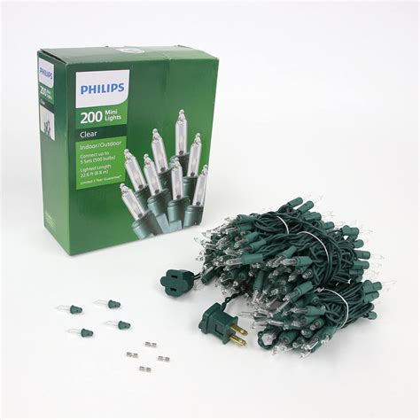 PHILIPS 2 Pack Smooth Mini Christmas Lights 2 Sets Of 100 Clear