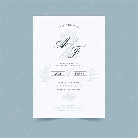 Premium Vector | Hand drawn minimalist wedding invitation