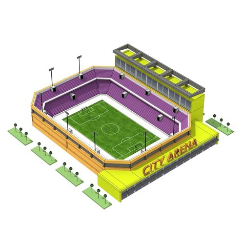 Low Poly City Arena Football Stadium Free Vr Ar Low Poly 3d Model Cgtrader