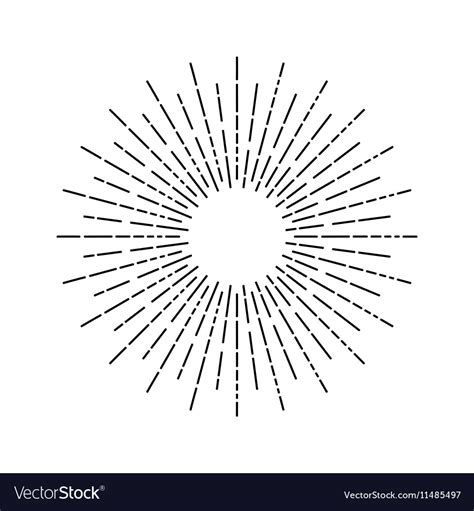 Linear drawing of rays of the sun Royalty Free Vector Image