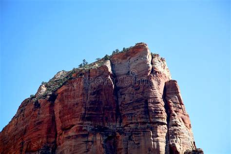 Angels Landing Peak In Zion National Park Stock Image Image Of