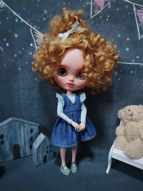 Blythe Custom Doll Blythe Tbl Ooak Blond Curly Hair Blythe Etsy In