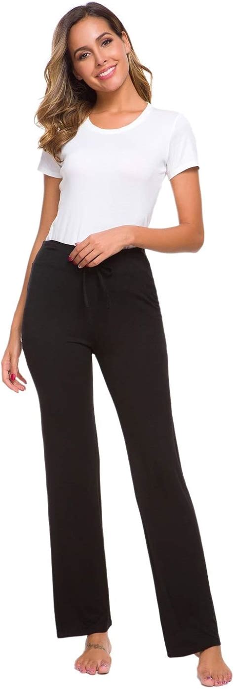 Adaniki Womens Long Modal Comfy Drawstring Trousers High