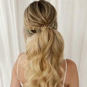 Bridal Hair Piece Pearl Bridal Hair Vine Pearl Bridal Headpiece Gold