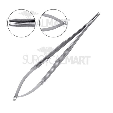 Castroviejo Needle Holder Straight Serrated Tip Surgical Mart