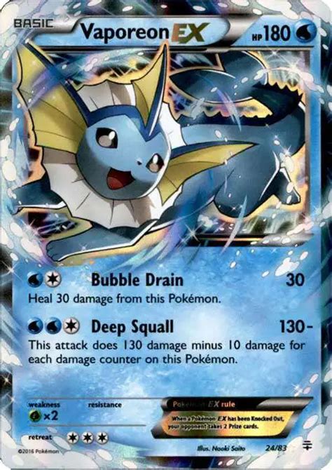 Pokemon X Y Generations Single Card Ultra Rare Vaporeon Ex 24 Lightly Played Toywiz