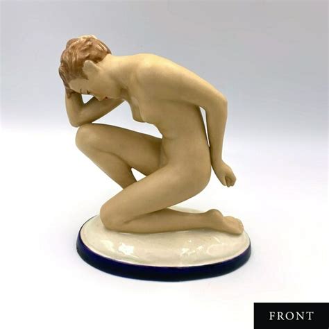 C Royal Dux Kneeling Nude Art Deco German Naked Woman